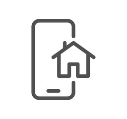 Smart house related icon outline and linear vector.