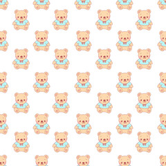 seamless pattern with baby bear