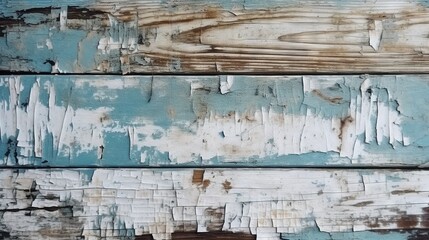  a close up of peeling paint on a wooden wall with peeling paint on it.  generative ai