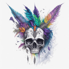 Obraz premium T-Shirt Skull Designs, Generative AI