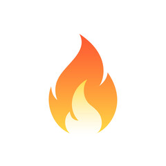 Flame flat icon. Vector gradient element isolated on white background. Best for print, package, mobile apps, UI and web design.