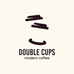 The unique logo depicts two cups stacked on top of each other. It is suitable for use as a drink logo or the like.