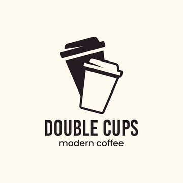 The unique logo depicts two cups stacked on top of each other. It is suitable for use as a drink logo or the like.
