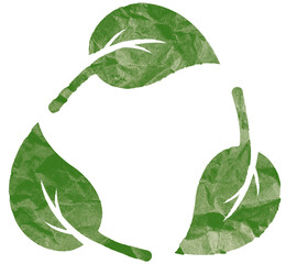 Recycle symbol icon from used paper. eco and save the earth concept