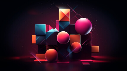 Neogeo Dreams: A Colorful Abstract Graphic Design"

