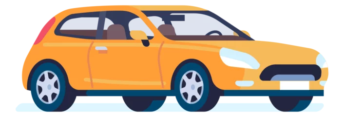 Stickers pour porte Course de voitures Yellow coupe icon. Luxury car. Elegant auto