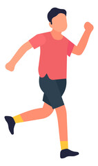 Man jogging. Running guy in sportswear training for race