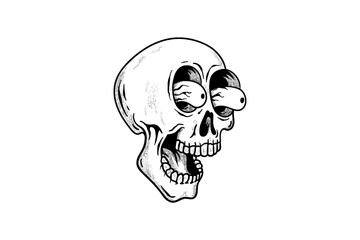 Skull head drawing