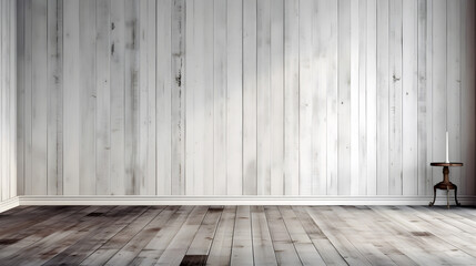 美しい白い木目の板の部屋の壁の背景
