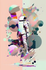 Abstract design of an astronaut in space. Creativity concept. Exploration. Generative ai. 