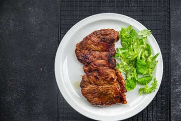 pork fried meat healthy meal food snack on the table copy space food background rustic top view keto or paleo diet