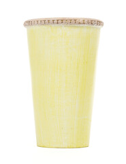 Green vase isolated on white background