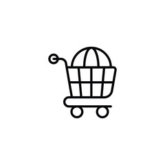 Global Shopping icon design with white background stock illustration