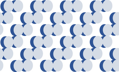 seamless pattern with blue circles, abstract background with circles of blue two tone repeat seamless pattern, replete image design for fabric printing