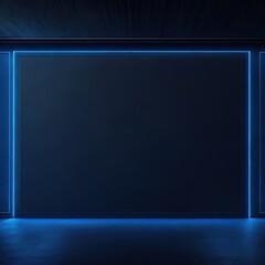 Empty blackboard on the wall in a black background. Colorful Light. Generative Ai.