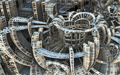 3D Illustration of a Beautiful infinite mathematical mandelbrot set fractal.