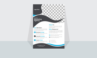Modern Corporate and Creative Business Flyer Design Template Horizontal Name Flyer Simple and Clean Visiting Flyer Vector illustration Colorful Business Flyer, Brochure Design