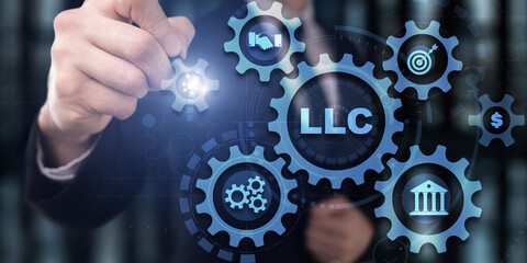 LLC. Limited Liability Company. Universal background for presentation