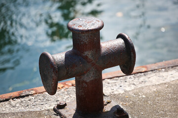 Bollard in the harbour, Germany