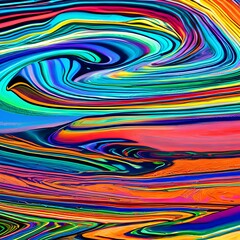 A close-up of a rainbow-colored oil slick on water3, Generative AI