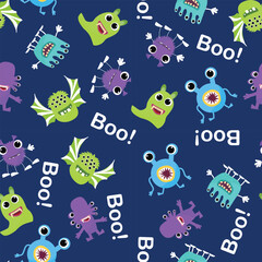 Seamless pattern with cute funny monsters. Kids backgroud for posters, textile,wallpapers in kids room