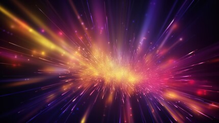  a colorful explosion of light and stars in the night sky.  generative ai