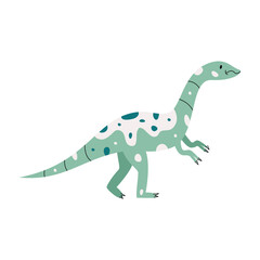 Fototapeta premium Flat hand drawn vector illustration of plateosaurus dinosaur
