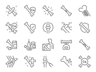 Bone icon set. It included the orthopedic, calcium, anatomy, and more icons.
