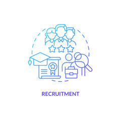 Recruitment blue gradient concept icon. Talent management. Employment agency. Human resource. Talent management. Headhunting abstract idea thin line illustration. Isolated outline drawing