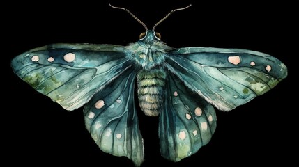  a blue butterfly with white spots on it's wings.  generative ai
