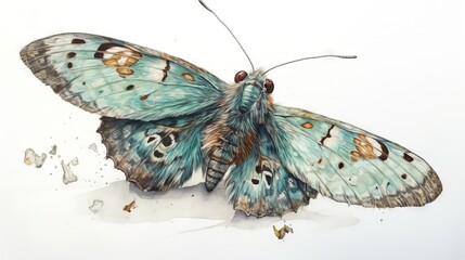  a blue butterfly with brown spots on it's wings.  generative ai