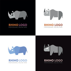 4 options af a Rhino vector logo design.