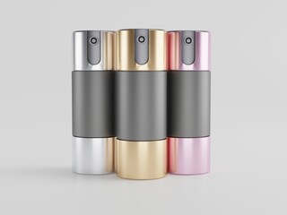 Perfume spray bottle 3d illustration with white background 