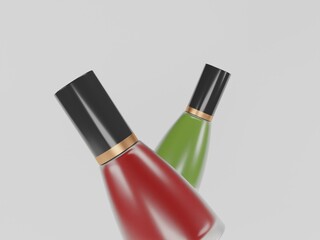 Obraz premium Cosmetic nail polish 3d illustration with white background 