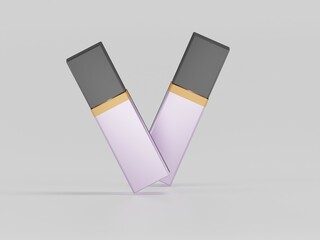 Cosmetic  perfume bottle 3d illustration with white background 