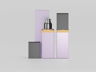 Cosmetic  perfume bottle 3d illustration with white background 