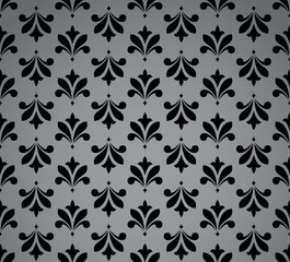 Fototapeta na wymiar Flower geometric pattern. Seamless vector background. Black and gray ornament. Ornament for fabric, wallpaper, packaging. Decorative print