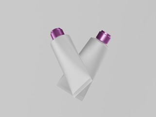 Cosmetic cream tube 3d illustration with white background 