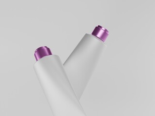 Cosmetic cream tube 3d illustration with white background 