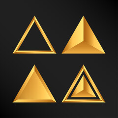 set of golden triangle vector shape collection