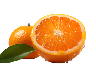 A bright and vibrant stock photo of fresh, juicy orange on a pristine white isolated PNG