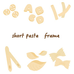 ショートパスタのフレーム背景_7