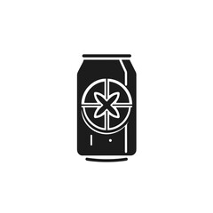 fizzy figure: minimalist black vector icon of a soda can