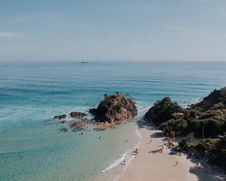 Aerial view of the Pass in Byron Bay