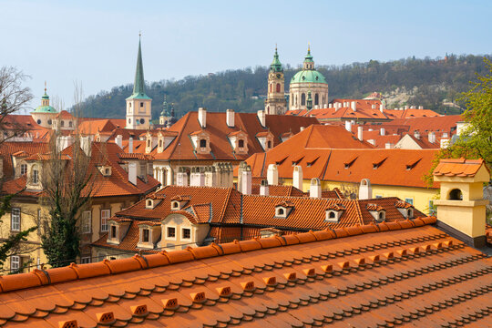 St. Nicholas Church from Furstenberg Garden, Prague, Czech Republic