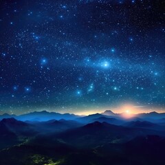 Fototapeta premium Majestic powerful a stars in night sky