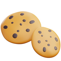 Cookies 3d illustration with transparent background