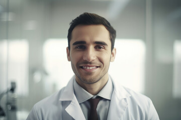 Young indian male scientific in laboratory. Generative AI., Generative AI