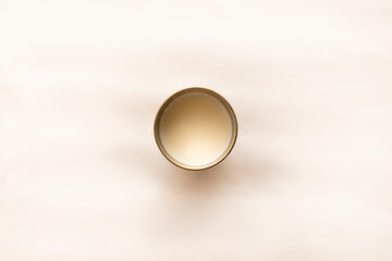 Glass of milk, Traditional bronze glass. 