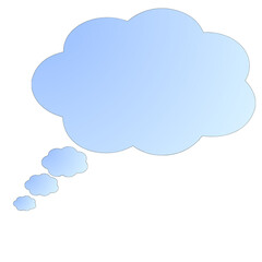 paper speech bubble with clouds